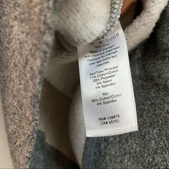 Rag & Bone Grey Cropped Sweatshirt - Picture 7 of 8